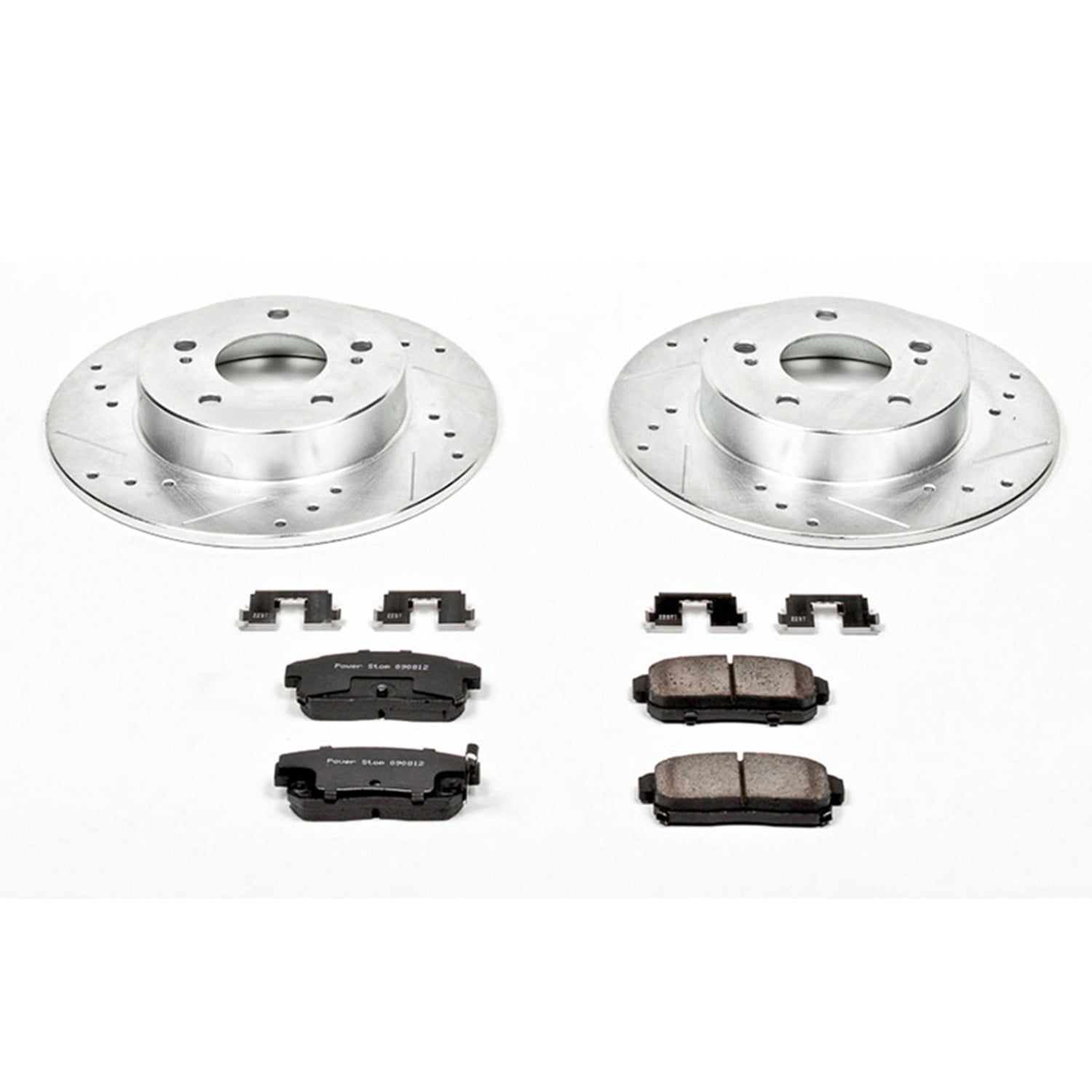 PowerStop Rear Z23 Evolution Sport Carbon-Fiber Ceramic Brake Pad and Drilled & Slotted Rotor Kit Fits: INFINITI NISSAN Select Models K1169