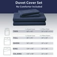 thumbnail image 3 of PURE ERA Duvet Cover Set Jersey Knit Cotton 100%,Ultra Soft 3Piece Bedding Set(Queen, Solid Navy Blue), 3 of 5