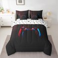 thumbnail image 2 of jejeloiu Game Bedding Comforter Set 7pcs,Red Gamepad Controller Queen Bedding Sets,Red Black Queen Sheet Sets For Boy,Microfiber Room Decor Reversible, 2 of 8