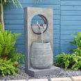 thumbnail image 7 of Water Fountain Modern Waterfall Garden Freestanding Fountain Curved Surface Artistry Design with LED Lights for Garden, Living Room, Patio, Home Decor, 7 of 7