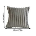 thumbnail image 3 of Throw Pillow Covers 18x18 Inch, Soft Plush Striped Decorative Pillow Covers with Velvet Back Double Sided Fluffy Shaggy Cushion Covers for Sofa Couch Bed Living Room Home Decor, 3 of 5