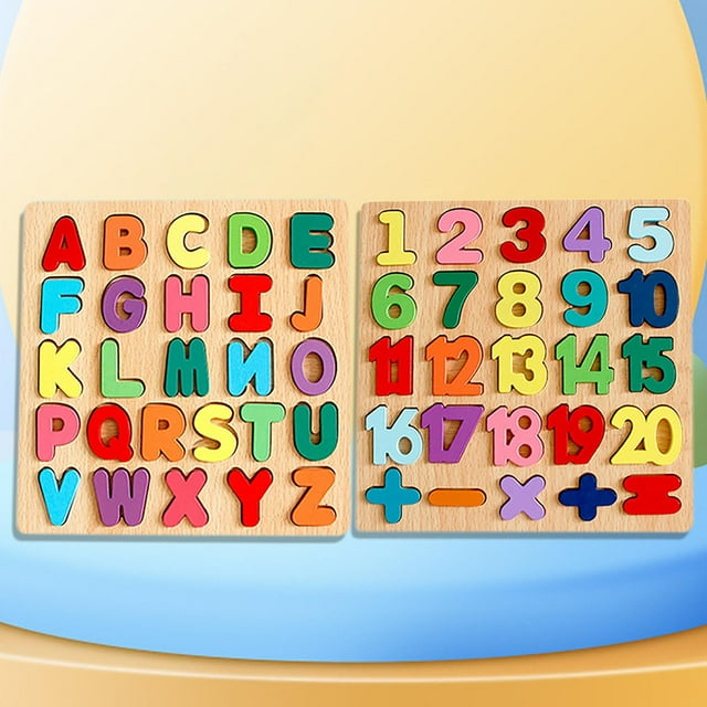 ABC Letters And Numbers Wooden Letter Puzzle Toys Are Suitable For Preschool Learning Toy Education Name Puzzle Are Suitable For Boys And Girls