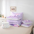 thumbnail image 6 of Manfei Kawaii Animal Unicorn 7-Piece King Bedding,Starry Sky King Bed in a Bag,Pastel Purple,Polkadot Reversible, 6 of 8