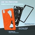 thumbnail image 5 of Allytechgroup iPad Pro 11 2024 Case, Cute Stylish Design Kids Friendly Rugged Kickstand Lightweight Silicone PC Case with Pencil Holder for Apple iPad Pro 11 Inch 2024, Orange+Black, 5 of 8