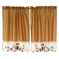 thumbnail image 4 of Cappuccino Embroidery Design Kitchen Curtain with Swag and Tier Set 36 inch Coffee Color, 4 of 6