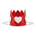 thumbnail image 1 of GOOHOCHY 1 banda para el cabello para niños, corona 3D con patrón de corazón, diadema para fiesta de cumpleaños para niños (rojo), 1 of 7