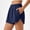 Navy, variant on PWPSG Elastic Waist Slit Hem Athletic Casual Shorts, High Stretch Comfortable Shorts for Running & Workouts Gray M