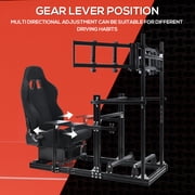 Supllueer 3060 Aluminum Racing Simulator Cockpit with Seat & Triple TV Stand Fits Logitech Thrustmaster for Fanatec and Moza