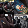 thumbnail image 4 of Uorisanigo Moon Mushroom 14 Pack Car Seat Covers Sets with Car Steering Wheel Cover and Cars Headrest Cover Auto Armrest Cover and Auto Seat Belt Cover Keychain Soft Fit Cars and SUVs, 4 of 6