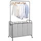 thumbnail image 1 of Clasificador de ropa con barra colgante portátil extraíble para ropa sucia con ruedas resistentes y bolsas extraíbles organizador de cesta de lavander, 1 of 8