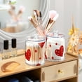 thumbnail image 6 of Watercolor Red Color Heart Dots Valentine Translucent Plastic Cans Storage Canisters with Lid Set of 4, 6 of 7