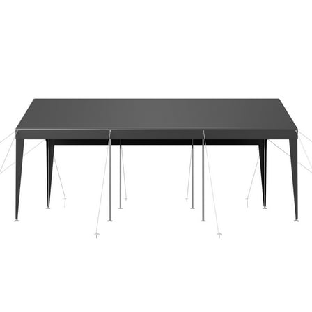 10 x 20 FT Heavy Duty Portable Carport Canopy, Grey Car Garage Shelter Tent for Vehicle Protection