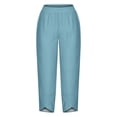 thumbnail image 4 of Mitancoo Casual Pants for Women - Plus Size High Waisted Pants Loose Wide Leg Trousers Blue Pants Size 5XL, 4 of 4