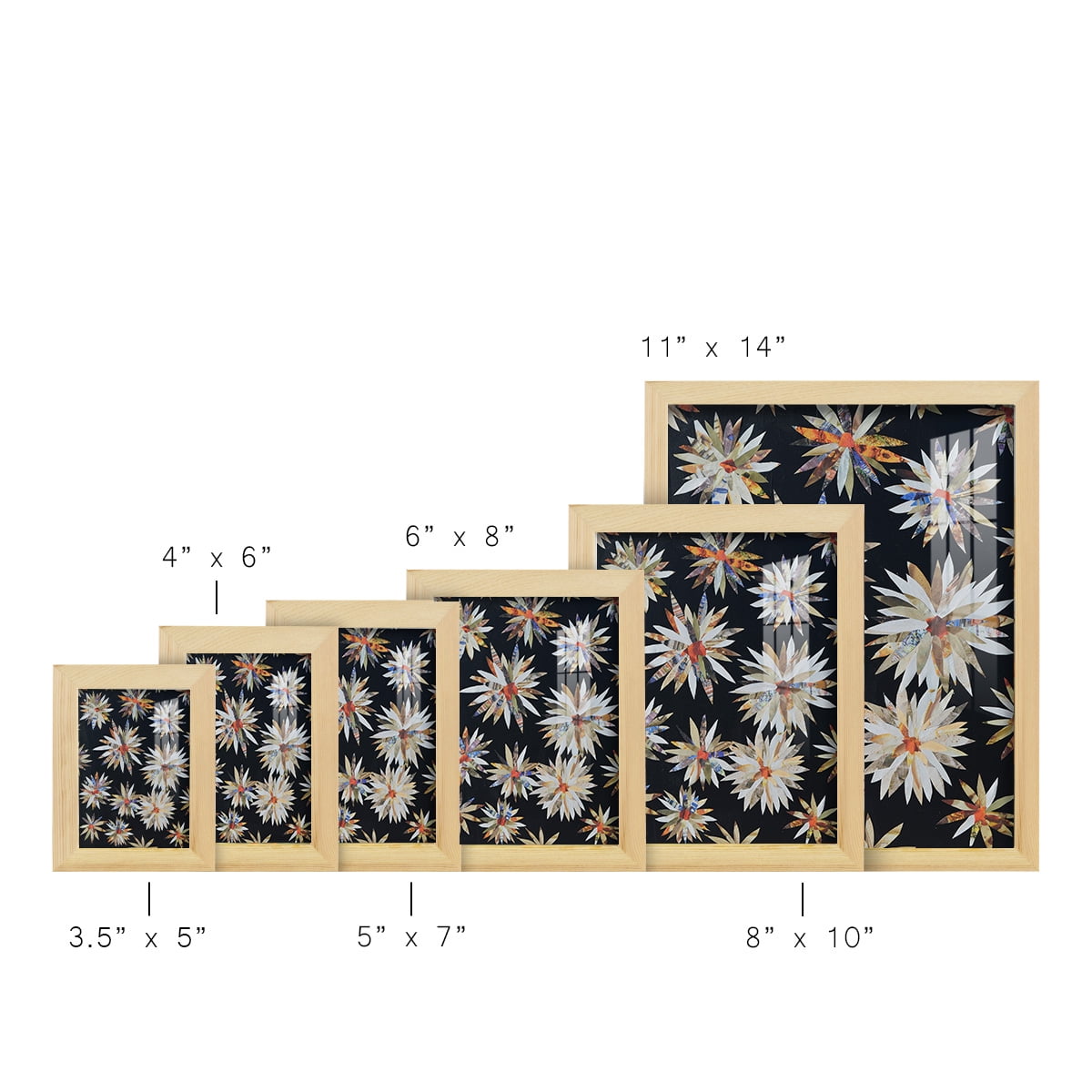 Starburst Too II - Framed Print w/glass - Natural Wood