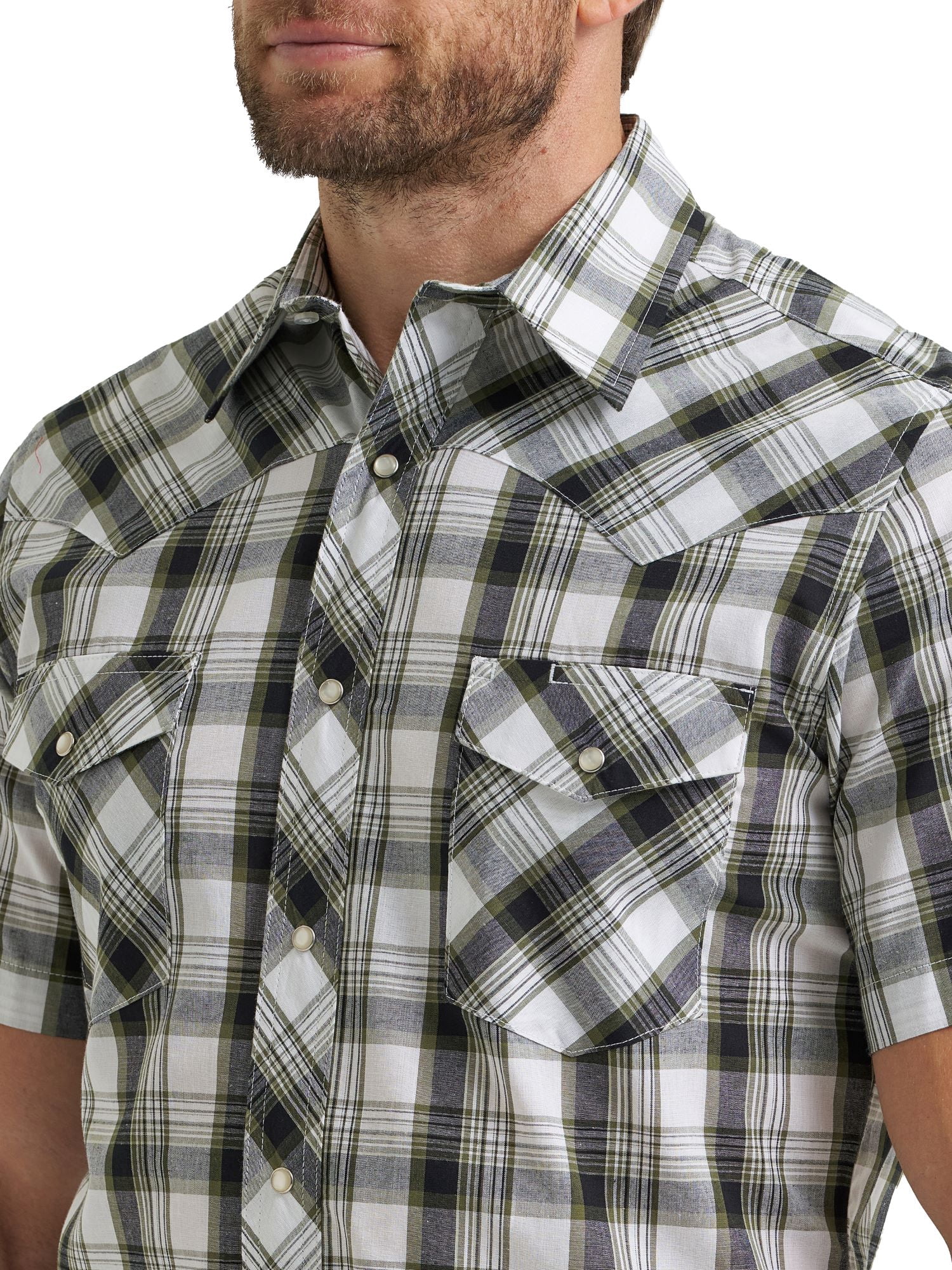 Wrangler® Men's and Big Men's Regular Fit Short Sleeve Western Shirt, Sizes S-5XL