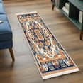 thumbnail image 3 of 2'x6' Rug Runners for Hallways Kitchen, Blue Burnt Orange Boho Non Slip Entryway Beside Floor Carpet Runner, Antique Southwestern Art Washable Laundry Room Bedroom Throw Rugs Mat for Family Pet, 3 of 8