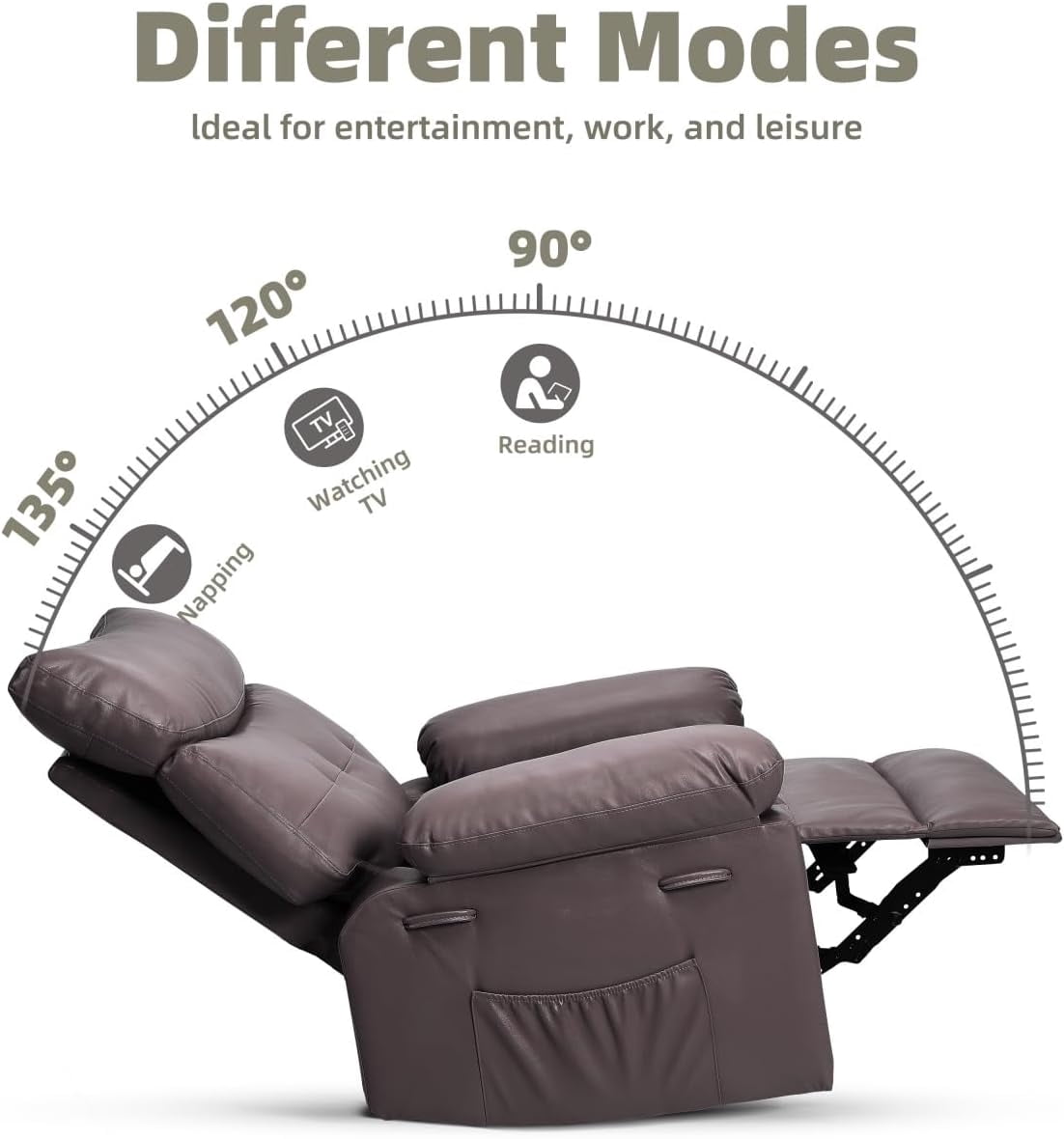 EastVita Oversized Recliner Chairs with Heat and Massage - 360 Swivel Lazy Boy Recliner Chair for Adults - Manual Rocking Chair with Remote Control for Living Rooms/Bedrooms and Nurseries - Creamy