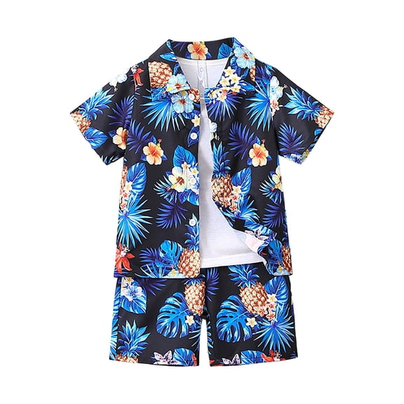 NIEWTR Toddler Boy Clothes Kids Summer Short Sleeve T-Shirt and Elastic Shorts Cartoon Print Outfit 2 Piece Sweatsuit Set Short Sets Set For 18-24 MonthsChildren's Day Gift 2PCS Set ,18-24 Months