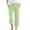 Mint Green, variant on Pimfylm Women Cotton Linen Capri Pants Summer Straight Loose High Waist Casual Cropped Trousers Beach Travel Vacation Outfits Yellow, S