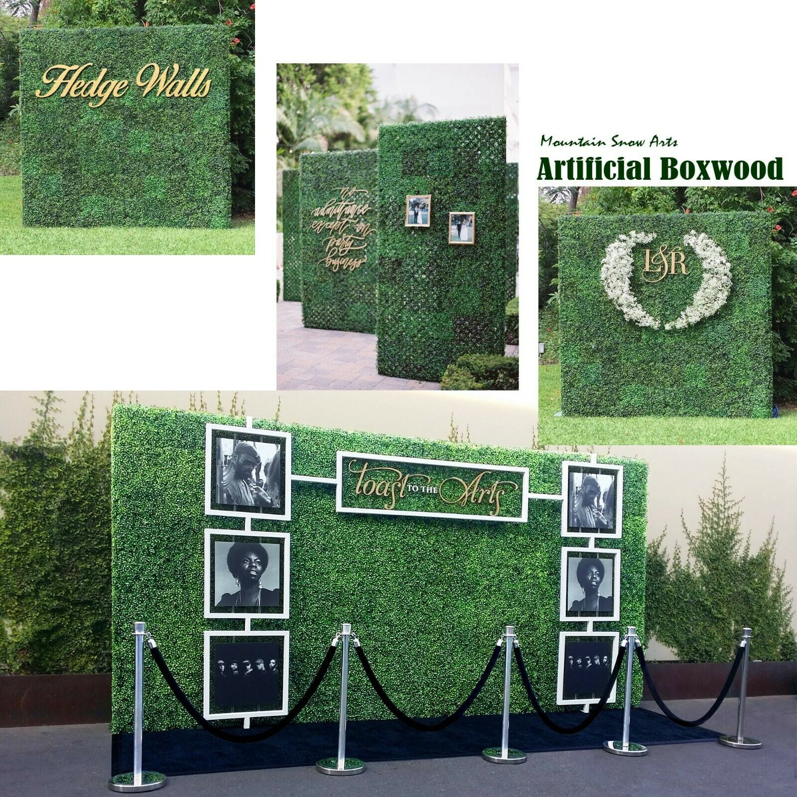 Details about   Artificial Boxwood Hedge Wall  Fence With Faux Leaves Boxwood Jasmine Gardenia 