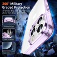 thumbnail image 3 of Designed for iPhone 15 Pro Case Clear,[Anti-Yellowing][10FT Military Grade Drop Protection][Anti-Scratch] Slim Fit Yet Protective Shockproof Bumper Phone Case 6.1 inch 2023-Purple/Clear, 3 of 14