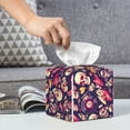 thumbnail image 6 of Gukieu music Skull record Guitar Print Leather Tissue Box, PVC Waterproof Velcro Opening and Closing Square Tissue Box Holder, Suitable for Home and Office Decoration, 6 of 7