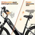 thumbnail image 5 of ESKUTE C200 Electric Bike for Adults, 1300W Peak Power Ebike, 28MPH Step-Thru E-Bicycle with 840Wh Removable Battery, Up to 70 Miles, 26" Tires, 7 Speed ,Black with Phonebag & Lock, UL2849, 5 of 9