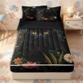 thumbnail image 2 of Erosebridal Dark Gothic Black Cat Zipper Queen Comforter Set with Fitted Sheet and 2 Pillowcases,Wild Flower Moon Zipper Bedding Set,Forest Black,4 Pieces,Black Reversible, 2 of 5