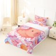 thumbnail image 5 of Manfei Kawaii Cherry Blossoms Twin Sheets,Lovely Capybara Bedding,Pink,3-Piece,1 Fitted Sheet and 1 Pillowcase, 5 of 6