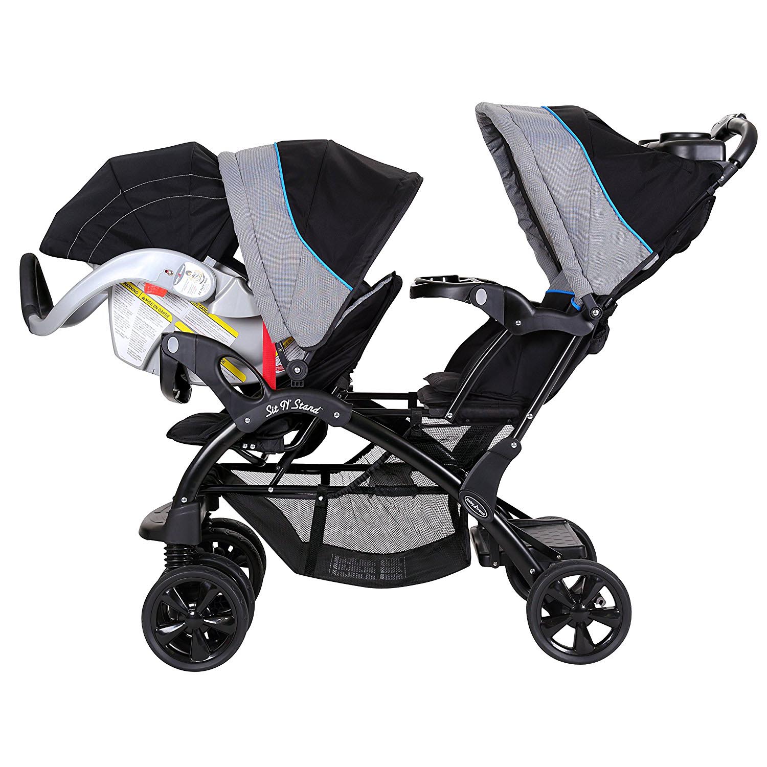 Baby Trend Sit N Stand Double Stroller, Millennium Blue - image 4 of 6