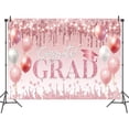 thumbnail image 5 of Graduation Backdrop Class of 2026 Rose Gold Congrats Grad Prom Photography Background Bachelor Cap Balloons Congratulations Party Decorations Banner Photo Studio Props, 5 of 5