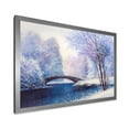 thumbnail image 2 of Bridge Of Meandering River With Winter Scenery III 32 in x 16 in Framed Painting Canvas Art Print, by Designart, 2 of 4