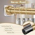 thumbnail image 4 of Shower Curtain Rod 34-120 Inches, Adjustable Gold Shower Rod No Drilling, Non-Slip, Never Rust, Stainless Steel, Suitable for Bathroom Living Room, Gold, 4 of 16