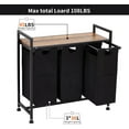 thumbnail image 3 of Laundry Hamper with Shelf, Laundry Basket 2 /3/4 Section, Laundry Sorter, Cloest Storage and Organization, Clothes hamper with Table, for Bathroom, Bedroom, Restroom, Black, 3 of 7