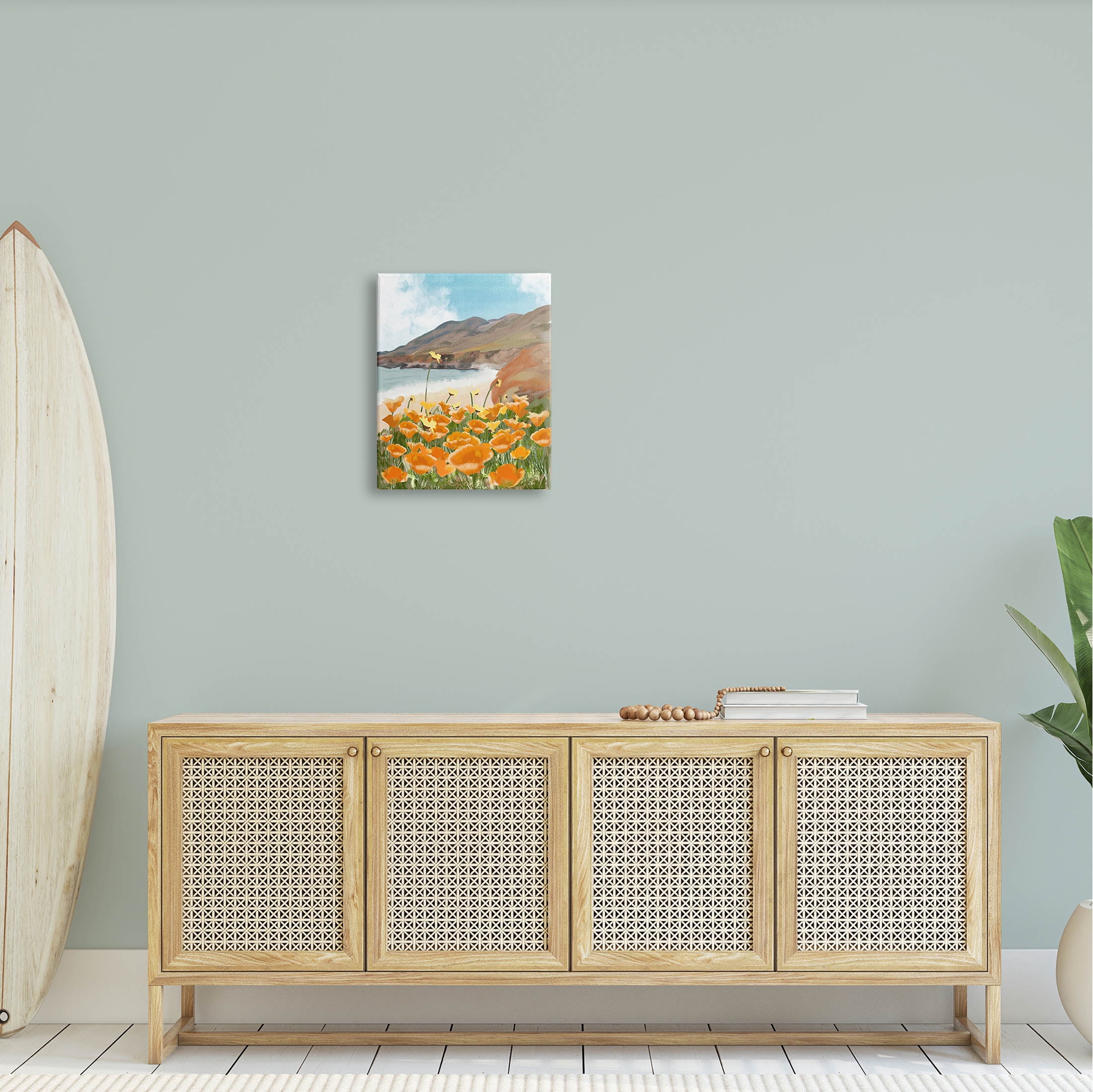 Stupell Industries Coastal Flower Meadow Blooming Graphic Art Gallery Wrapped Canvas Print Wall Art, Design by Ashley Singleton