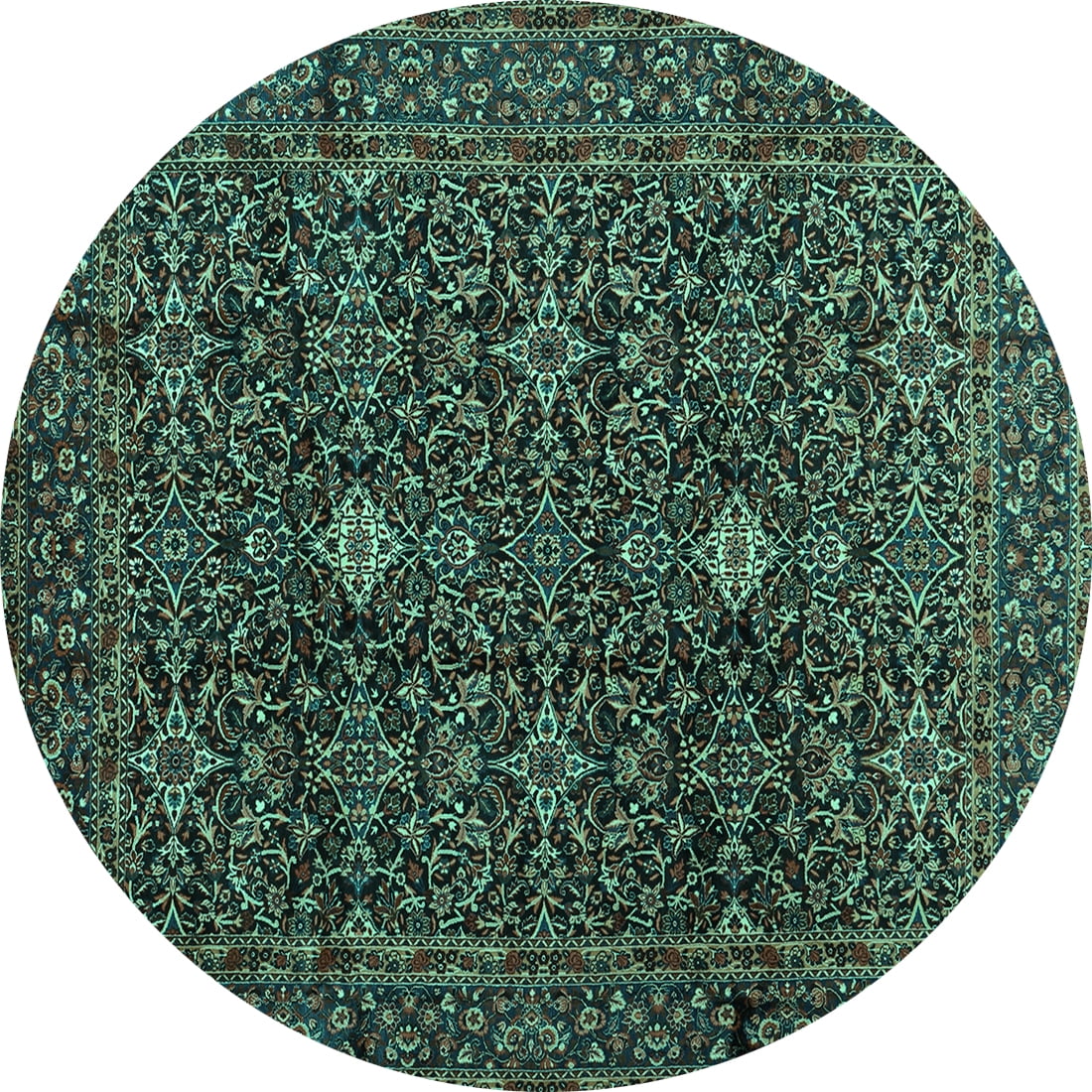 Ahgly Company Indoor Round Persian Turquoise Blue Traditional Area Rugs ...