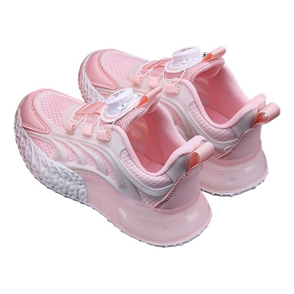 NOEGOEU Kids Sneakers Boys Girls Running Tennis Shoes Athletic Sports Casual Breathable for 4-16 Years (Pink,13-14 Years)