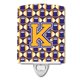 thumbnail image 1 of "Treasures Letter K Football Luz nocturna de cerámica morada y dorada, 6x4, multicolor" Caroline's Treasures CJ1064-KCNL, 1 of 1