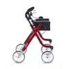 Comodita Avanti Rollator Walker with Unique One or Two-Hand Operation Ideal for Stroke Patients Lightweight Rolling Walker/Rollator (Metallic Red)