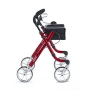 Comodita Avanti Rollator Walker with Unique One or Two-Hand Operation Ideal for Stroke Patients Lightweight Rolling Walker/Rollator (Metallic Red)