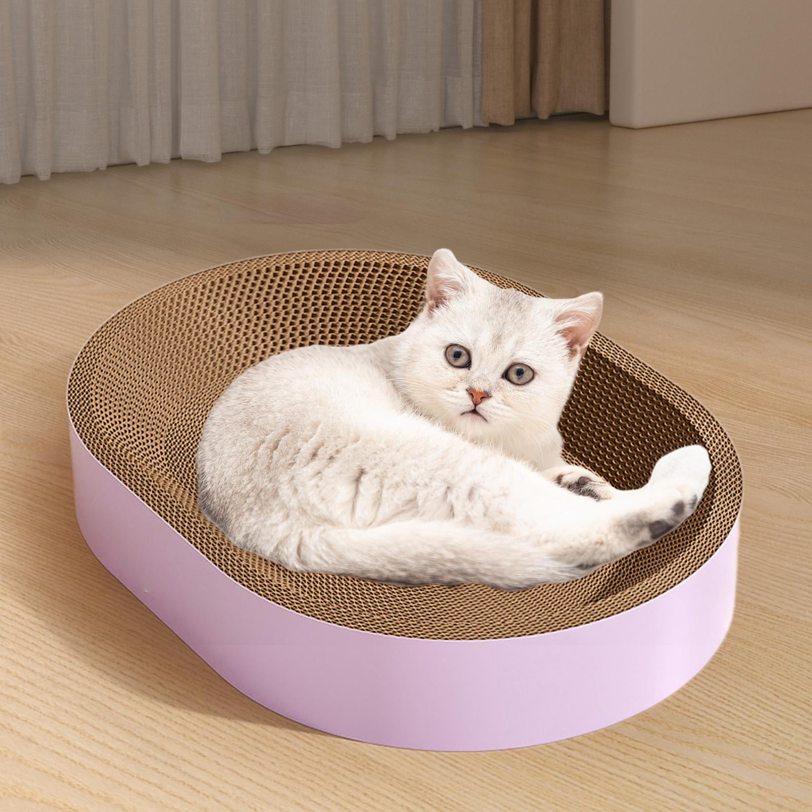 Stgfyxgs Cat Scratcher Cardboard Scratch Pad Nest Lounge Sleeping for Indoor Cats Furniture Protector Rest Corrugated Scratching Board XL Violet