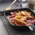 thumbnail image 3 of Square Grill Plate Non Stick Coating Resuable Dish Drying Tray Food Transfer with Short Handle (Grey), 3 of 7