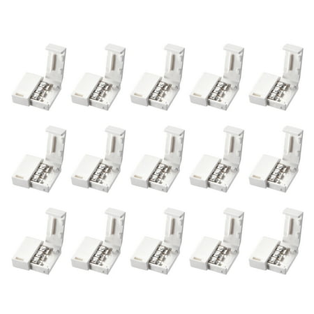 Unique Bargains 10mm 3P LED Strip Connector Solderless for 5050 3528 RGB 3 Conductor Multicolor Strip Light 15Pcs