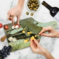 thumbnail image 4 of Safari Cutting Board, Leopard on Tree Trunk Desert Plants Exotic Hunter Predator Big Cat Image, Tempered Glass Cutting and Serving Board, Wine Bottle Shape, Yellow Green Brown, by Ambesonne, 4 of 5