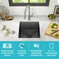 thumbnail image 4 of KRAUS Kore 17 Undermount Workstation 16 Gauge Black Stainless Steel Single Bowl Kitchen Bar Sink in PVD Gunmetal Finish with Accessories, 4 of 18