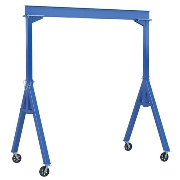 Vestil FHS-2-15-VG 2000 lbs 15 ft. Steel Fixed Gantry Crane with V-Groove Cast Iron Casters - Blue