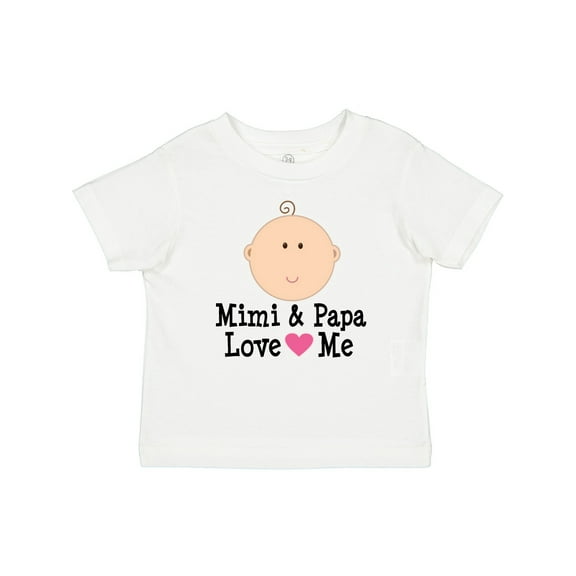 Inktastic Mimi and Papa Love Me Baby Girl Girls Baby T-Shirt