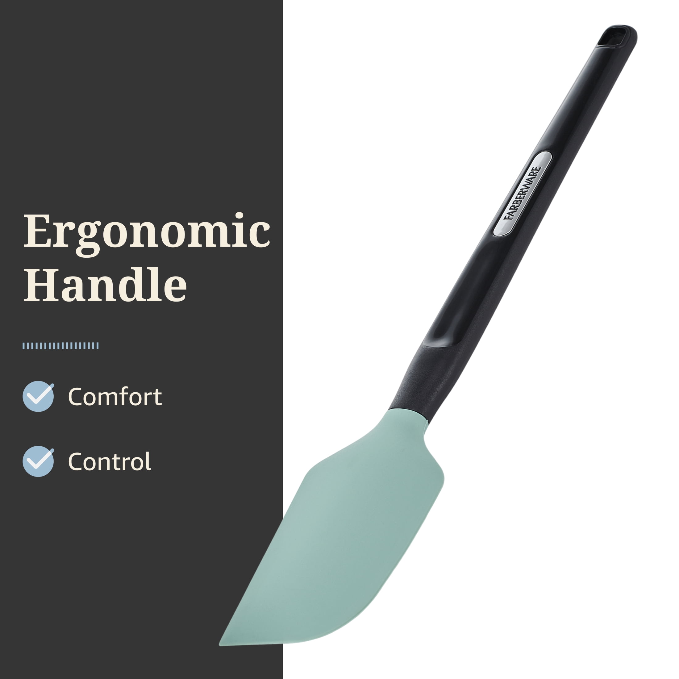 Farberware Professional Silicone Scraper Spatula with Plastic Handle Sage Green