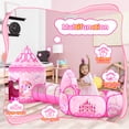 thumbnail image 3 of Wilwolfer Kids Tunnel Tent for Girls with Baby Ball Pit for Toddlers Indoor Outdoor Polyester Toys(Pink), 3 of 8