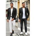 thumbnail image 4 of COOFANDY Mens Black Casual Blazer Dress Coat Stretch Business Suit Jacket Slim Fit Knit Sport Coat, 4 of 10